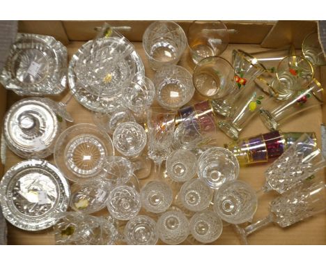 Glassware - A Webb Corbet cut crystal glass decanter and stopper;  Tyrone Irish drinking glasses, wine, aperitif, tumblers et