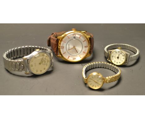 Watches - a lady's Tudor Royal wrist watch, 9ct gold case, silvered dial, baton markers, manual movement (winder tip detached