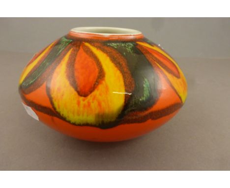 Poole Pottery Delphis onion vase in orange ground signed to base, number 32