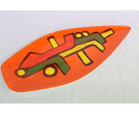 Poole Pottery Delphis sweet dish, shape number 82, introduced circa 1968, stamped factory mark number 47 (in use between 1966