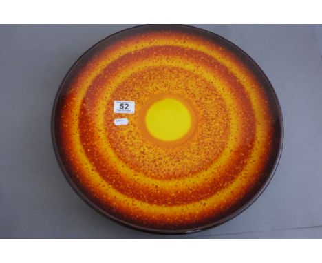Boxed Poole Pottery ltd edn Sun charger with certificate, 42cm diameter, designed by Alan Clarke