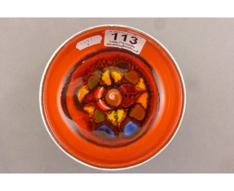 Small Poole Pottery Delphis footed bowl number 38