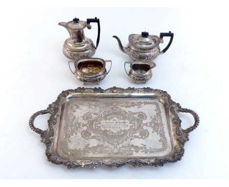 An Edwardian silver two-handled tray by James Deakin & Sons, Sheffield, 1901, with rocaille and foliate scroll border, centre