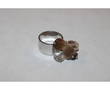 A vintage Sterling silver wide band ring, ring size N/O, approx. 14gms 