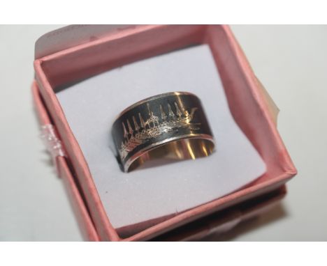 A vintage Niello Sterling silver ring, ring size N/O