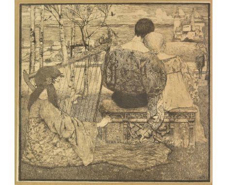 *Vogeler (Heinrich, 1872-1942). Liebe, 1896,  etching with aquatint on cream wove paper, margins trimmed, small nick to extre