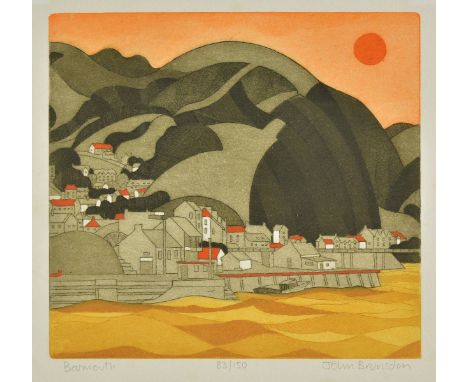 *Brunsdon (John, 1933-2014). Barmouth, circa 1990,  etching with aquatint on wove paper with artist's name watermark, signed,