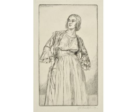 *AR Brockhurst (Gerald Leslie, 1890-1978).  Noemi, 1926,  etching on Whatman wove paper, one of 111 proofs published in Octob