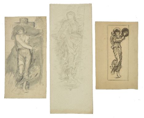 *De Morgan (Evelyn, 1855-1919). Figure study for The Christian Martyr, pencil on card, depicting a full-length female figure 