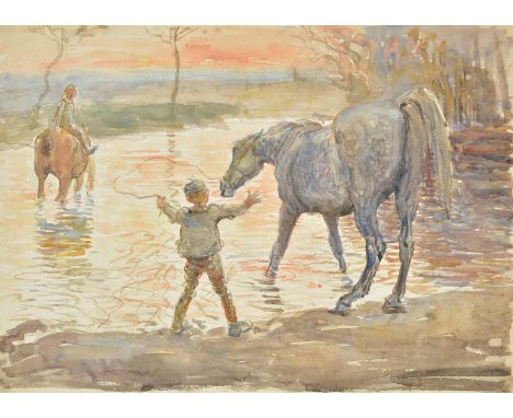 *Brock (Henry Matthew, 1875-1960). Four Cornish landscapes, together four watercolour on artist's board, each depicting a coa