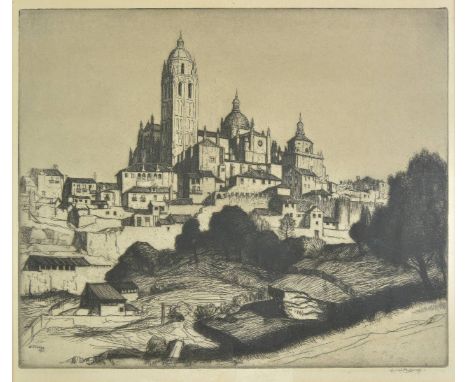 *Strang (William, 1859-1921). Hilltop Church (from Spanish Etchings), 1913,  etching with drypoint, from the series of seven 
