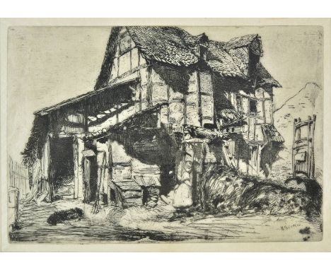 Whistler (James Abbott MacNeill, 1834-1903). The Unsafe Tenement, 1858,  etching on chine colle, the 4th state (of 4) with pr