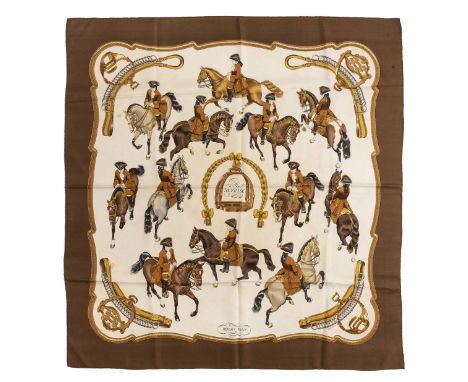 *Silk Scarf. Hermes silk scarf 'Reprise',  designed by Philip Ledroux, approximately 90 x 87cm  (1)