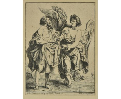 *Panneels (Willem, circa 1600-circa 1640). An angel gives Elijah cake and water,  etching on paper, published by Frans van de