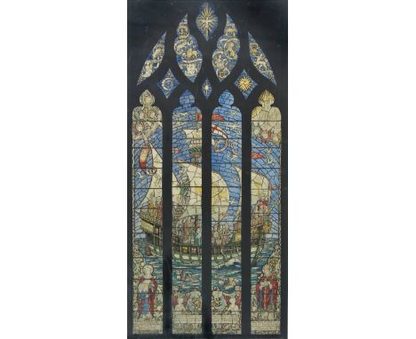 *Smith (Gerald Edward Roberts Smith, 1883-1959 ). The Ship Window, Church of the Ascension, Bitterne Park, Southampton, circa
