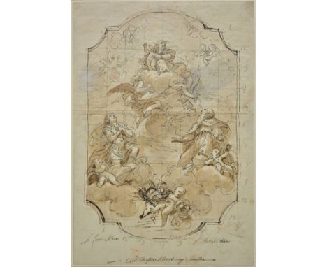 *Attributed to Jacopo Palma II Giovane (circa 1548-1628). Assumption of the Virgin, with Saint Luke and Saint Anthony, late 1