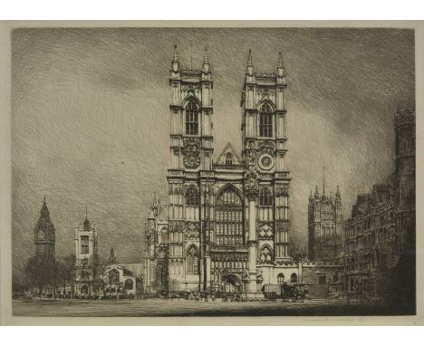 *Menpes (Mortimer, 1855-1938). Westminster Abbey,  drypoint etching on wove paper, a signed proof, plate size 22.5 x 31.3 cm 