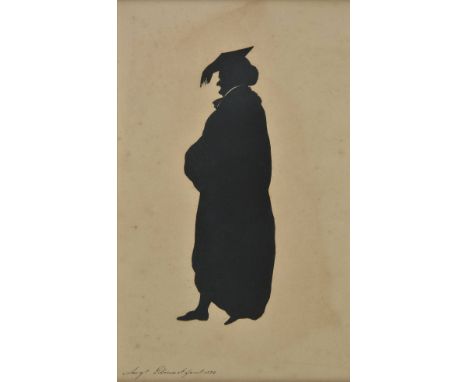 *Edouart (Augustin Amant C., 1788-1861). A full-length silhouette portrait of Francis Barnes D.D., Master of St. Peter's Coll