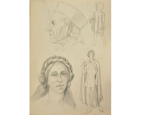 *Smith (Percy J. D., 1882-1948). A sketchbook of pencil drawings, approximately 50 pages, each with numerous pencil sketches,