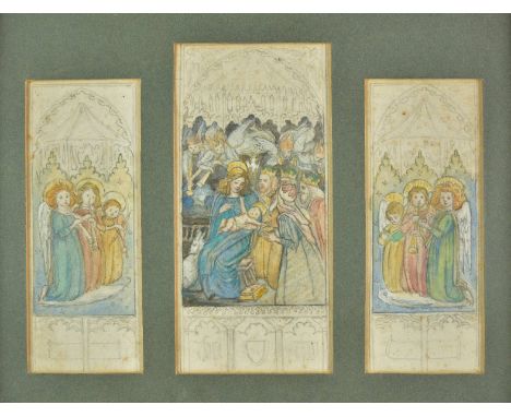 *Hallward (Reginald Francis, 1858-1948). Adoration of the Magi triptych reredos design for All Saints Church, Earsham, Norfol