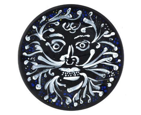 *AR Piper (John, 1903-1992).  The Green Man, 1992,  black basalt plate by Wedgwood, numbered 87 from a limited edition of 500