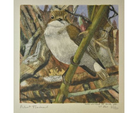 *Hainard (Robert, 1906-1999). Gobe-mouche becfigue (Flycatcher), 1932,  colour woodcut, the second state, signed and numbered