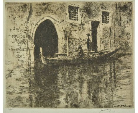 *McBey (James, 1883-1959). The Deserted Palace, 1928,  etching printed with warm brown ink on pale blue antique laid paper (w