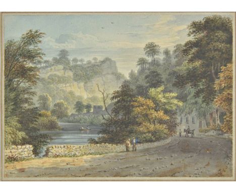 *Album. An album of watercolours and prints compiled by a Miss Gibson, Derby, circa 1830-40,  containing approximately 35 ori