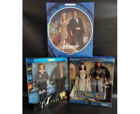 THREE KEN AND BARBIE DOLLScomprising The X Files, James Bond and The Lord Of The Rings, all boxed (3) 