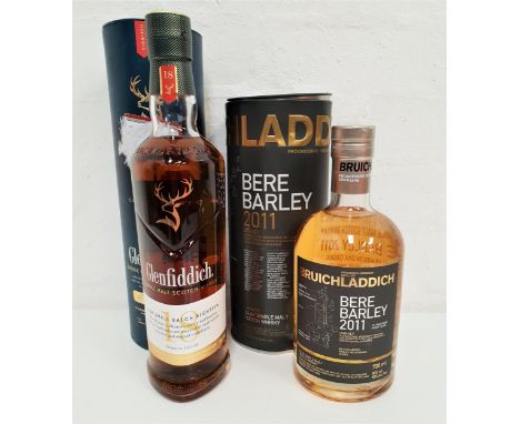 TWO BOTTLES OF SINGLE MALT SCOTCH WHISKY comprising one bottle of Glenfiddich Small Batch 18 year old, 70cl and 40%; and one 