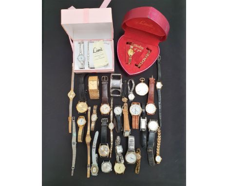 SELECTION OF VINTAGE LADIES AND GENTLEMEN'S WRISTWATCHES AND A POCKETWATCHincluding Accurist, Timex, Limit, Solo, Lorus and C