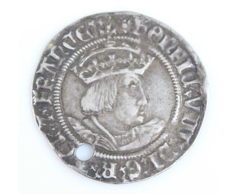 England, Henry VIII (1509-1547) groat, 2nd coinage (1526-44), obv: crowned and draped bust facing right, legend around, rev: 