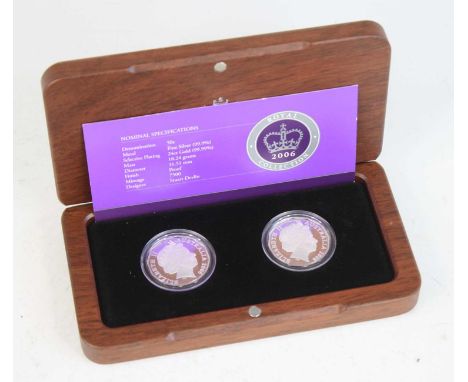 Australia, 2006 Royal Collection silver proof 50c two-coin set, designed by Stuart Devlin, in fitted presentation case with c