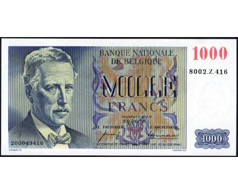 Belgium, NBBB-102c, P 131a, Banque Nationale de Belgique, 1,000 Francs, 30 June 1958. Portrait of King Albert at left on fron