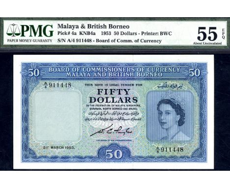 Malaya & British Borneo, P 4a, Linzmayer B104a, Board of Commissioners of Currency Malaya and British Borneo, 50 Dollars, 21 
