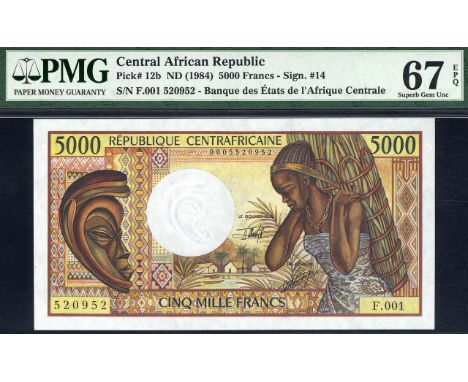 Central African Republic, P 12b, Linzmayer B108b, Leclerc/Kolsky 602, Banque des États de l'Afrique Centrale, 5,000 Francs, (