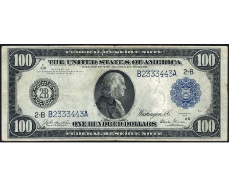 United States, P 363b, Friedberg 1089, The United States of America, Federal Reserve Note, New York, 100 Dollars, 1914. Portr