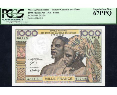 West African States, P 203Bn, Linzmayer B108Bm, Leclerc/Kolsky 246B, Banque Centrale des États de l'Afrique de l'Oust, Benin,