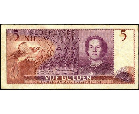 Netherlands New Guinea, P 13a, Linzmayer B203a, Handjaja HI-10a, UnO 1319a, Nederlands Nieuw-Guinea, 5 Gulden, 8 December 195