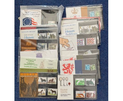 Mint Stamps 20 GB Presentation Packs of Mint Stamps, Includes Historic Buildings 1978, Direct Elections to the European Assem