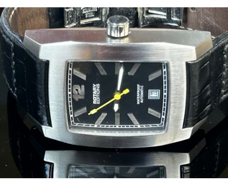 Rotary Editions automatic wristwatch with leather strap, box & papers. Very good condition & currently ticking 