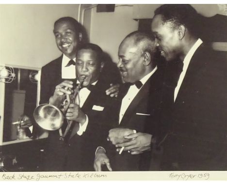 Terry Cryer (1934-2017)  'Backstage Gaumont State Kilburn' 1959  gelatin silver print including among others Roy Eldridge and
