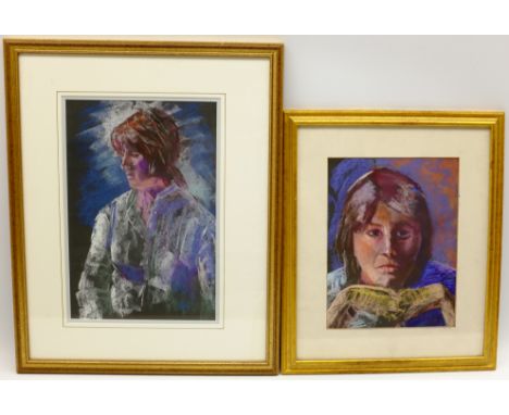 Christopher John Assheton-Stones (British 1947-1999): Female Portrait Studies, two pastels unsigned, max 36cm x 24cm Conditio