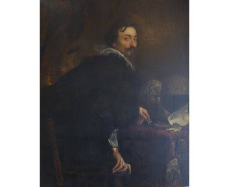 After Sir Anthony Van Dyck - Large Portrait of Lucas Van Uffel, oil on canvas, 19th Century after the original in The Metropo