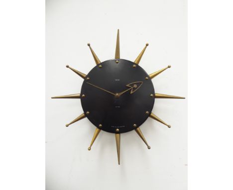 1950s 'Smiths Sectric' atomic electric wall clock, D30cm