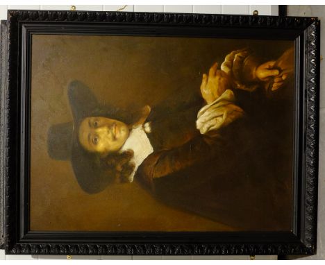 After Rembrandt: Portrait of a Bearded Gentleman, oil on canvas unsigned 97cm x 70cm Condition Report & Further Details Click