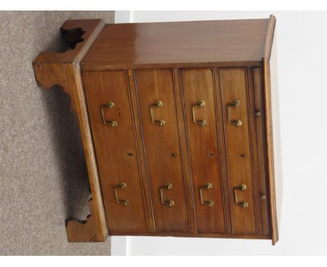 George III mahogany bachelors chest, moulded rectangular top, brushing slide above four long drawers, bracket feet, W80cm, H8