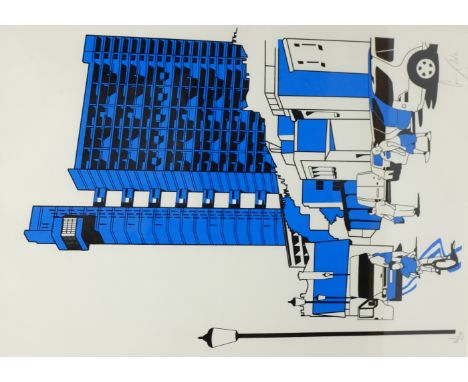 Gerry Buxton (British Contemporary): Trellick Tower, limited edition screen print no. 16/50 produced for Plane Clothing, sign