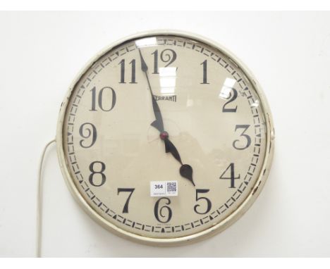 Early 20th century 'Ferranti' electric wall clock, circular painted brass case with Arabic dial, D34cm Condition Report &amp;