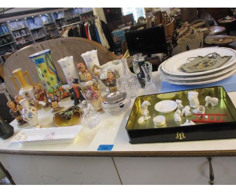 A quantity of Goebel figures, mixed china, glass and ornaments 